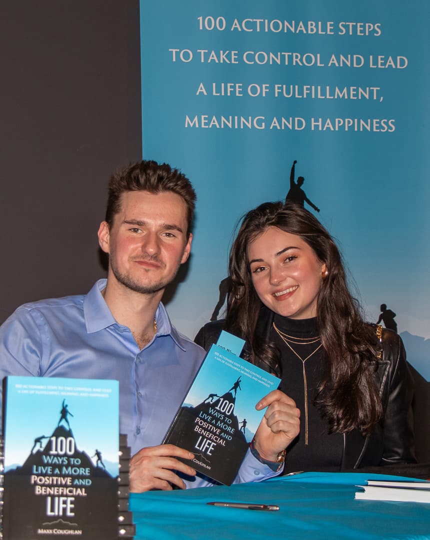 Book signing with reader